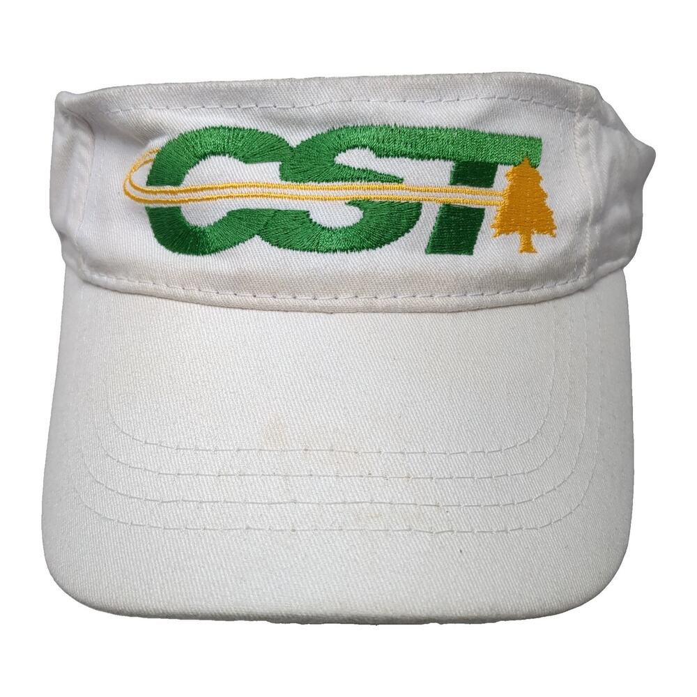 CST Strapback Sun Visor Cap White One Size Adjustable Embroidered Apollo USA